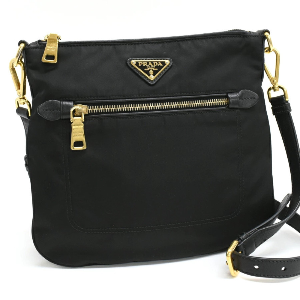 Prada Tessuto Crossbody Bag Pocono Black Triangle Plate